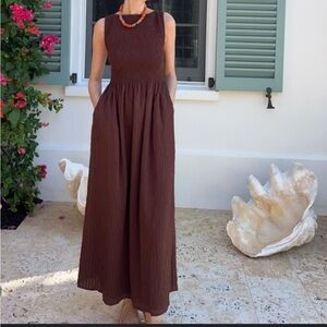 Hill House Chocolate Brown Sleeveless Maxi Sundress